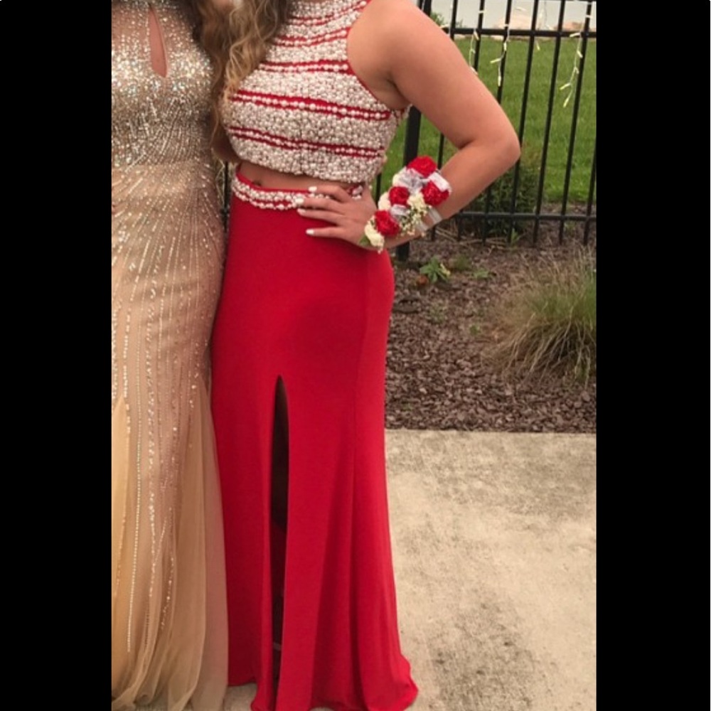 two piece prom dress